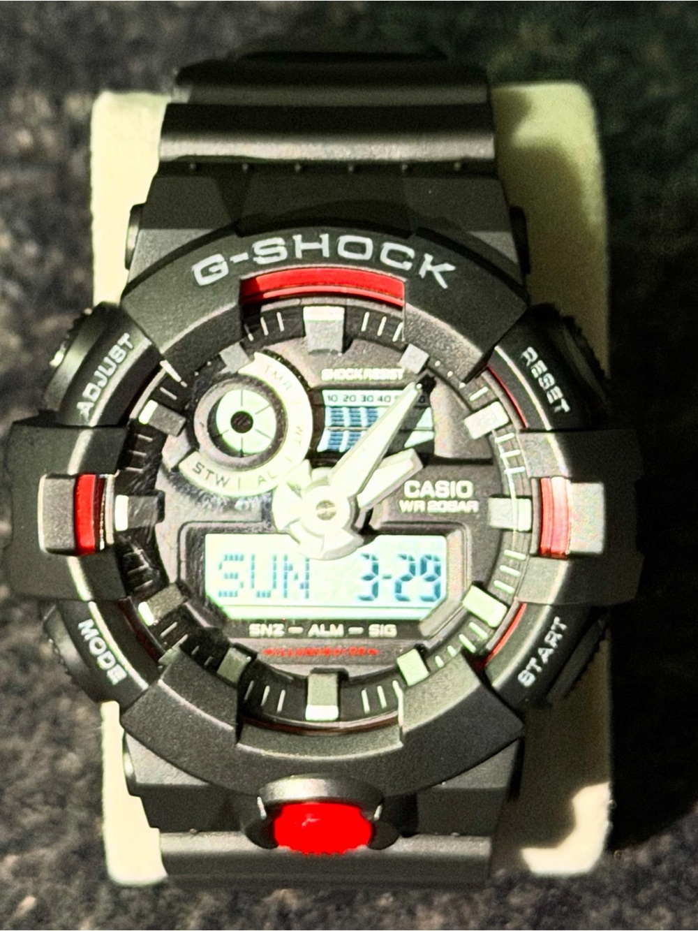 G-Shock Black and Red Sport Digital-Analog Watch